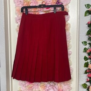 Vintage 80’s brick red pleated skirt